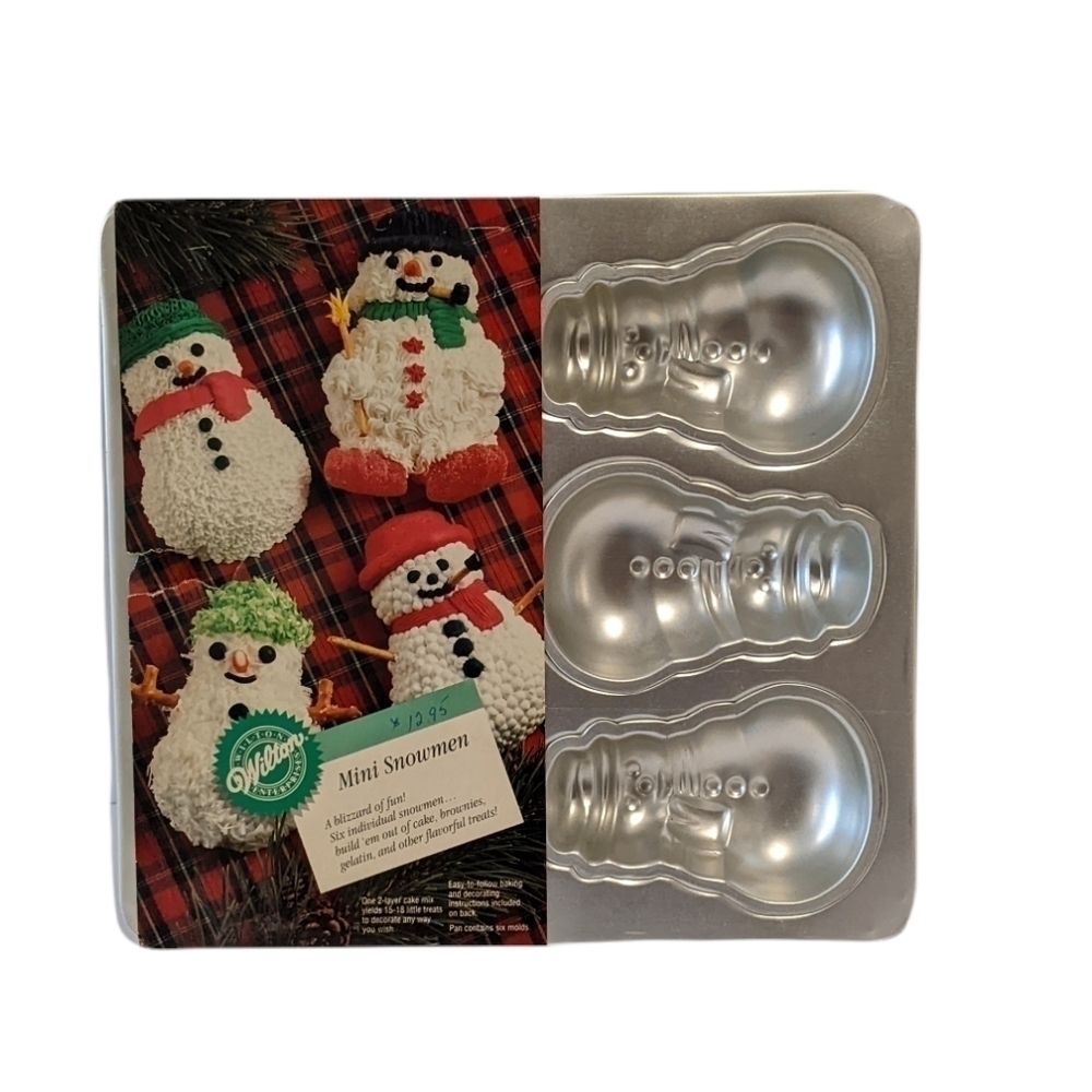 𝅺Vintage Wilton Mini Snowmen Cake Pan 2105-472 Christmas